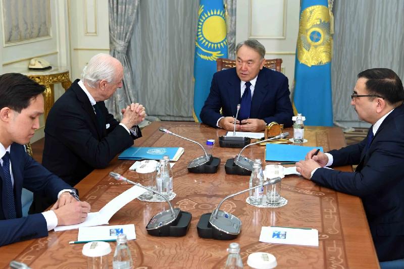Nazarbaev BUU Bas hatshysynyń Sırııa boıynsha arnaýly elshisimen kezdesti
