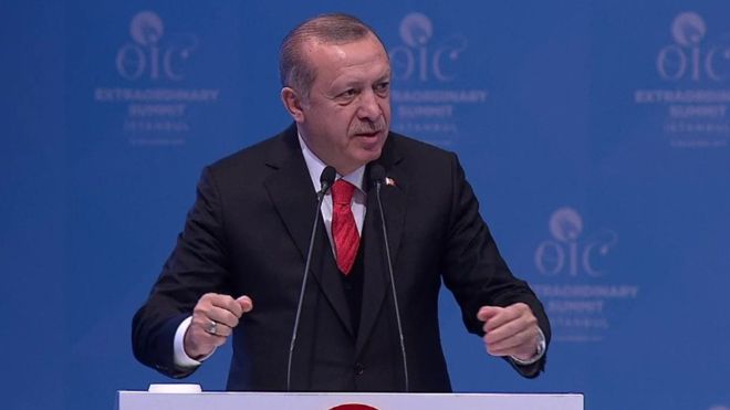 Erdoǵan: Álem elderi Ierýsalımdi Palestına astanasy retinde moıyndaýy kerek