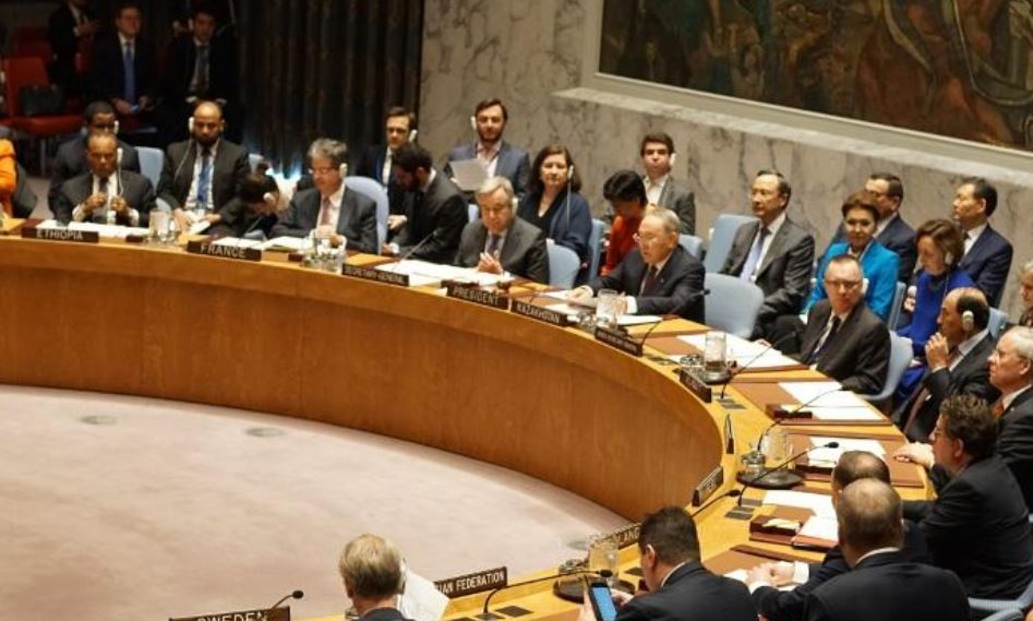 Elbasy N.Nazarbaevtyń tóraǵalyǵymen BUU Qaýipsizdik Keńesiniń otyrysy bastaldy (onlaın)