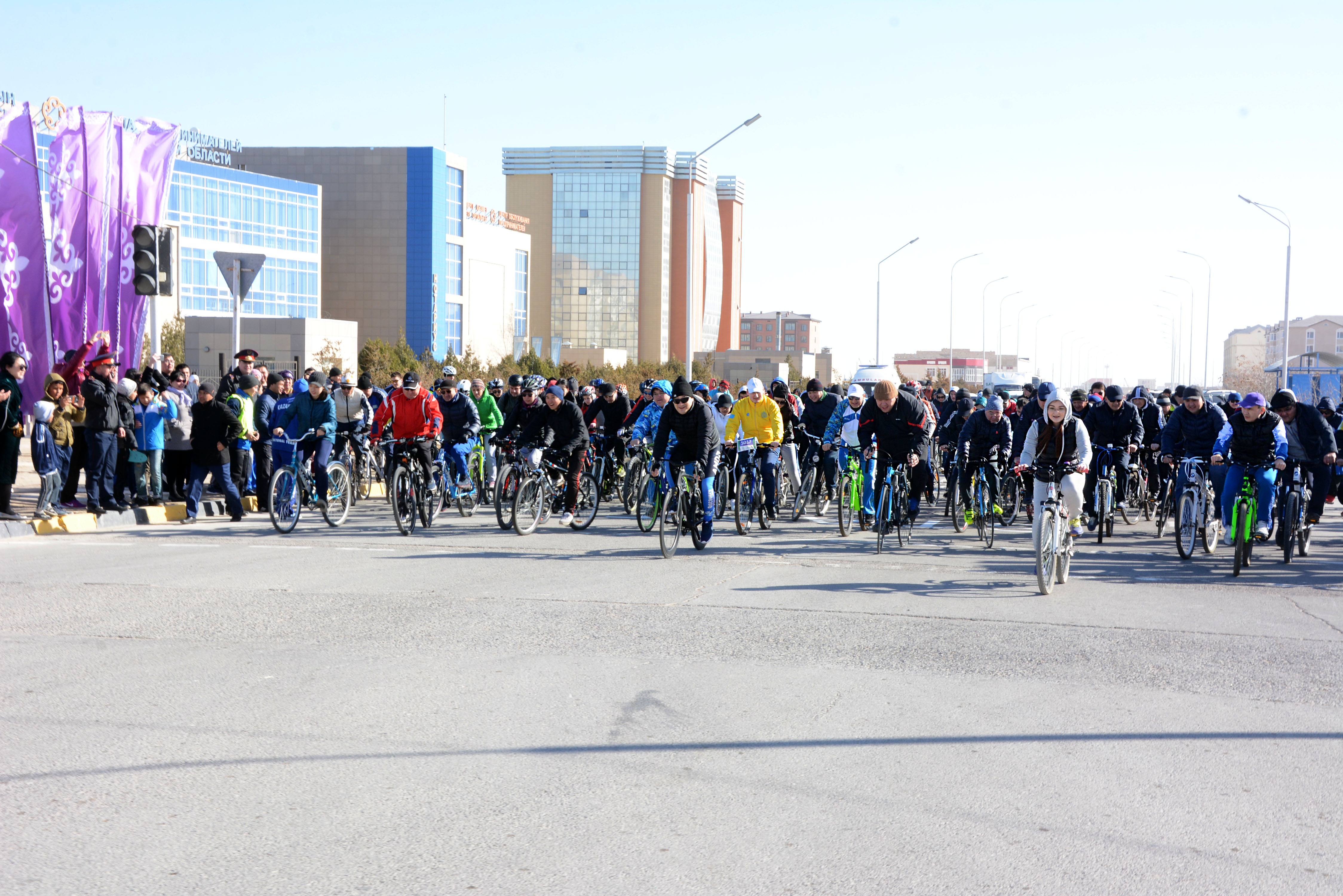 Aqtaý qalasynda velosherý  ótti
