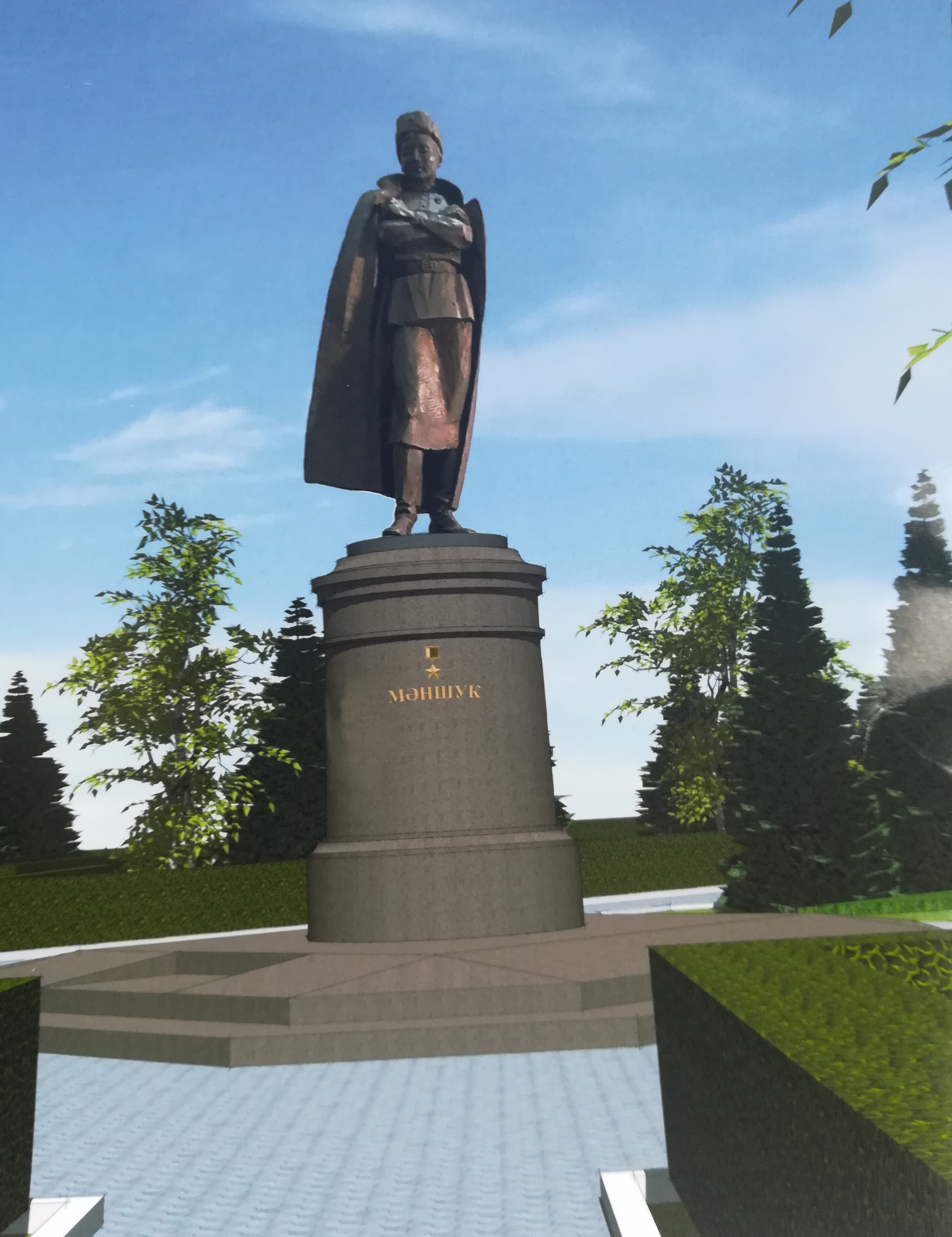 BQO Astananyń mereıtoıyna Mánshúk Mámetovanyń eskertkishin syıǵa tartady