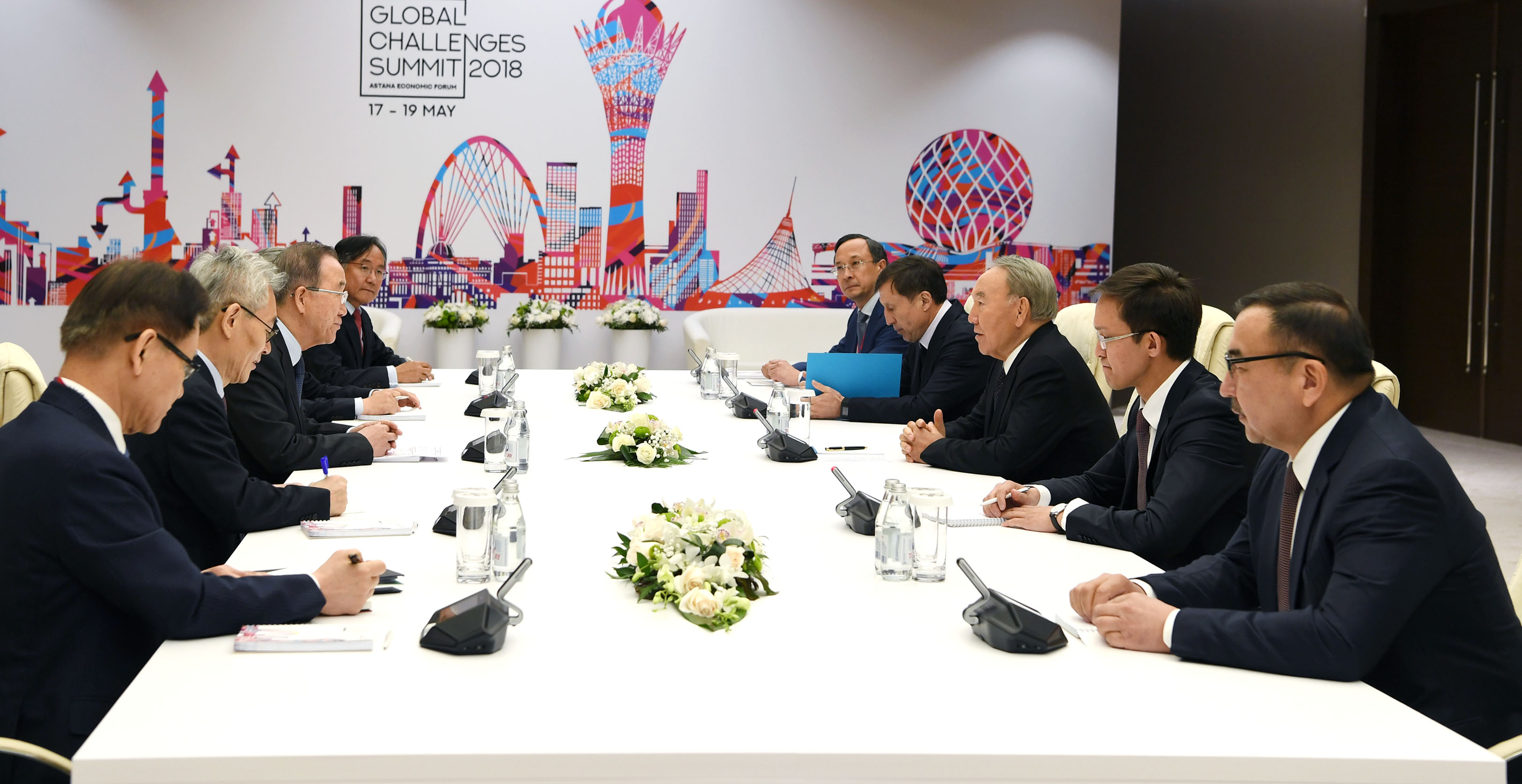 Qazaqstan Prezıdenti BUU-nyń burynǵy Bas hatshysy Pan Gı Mýnmen kezdesti