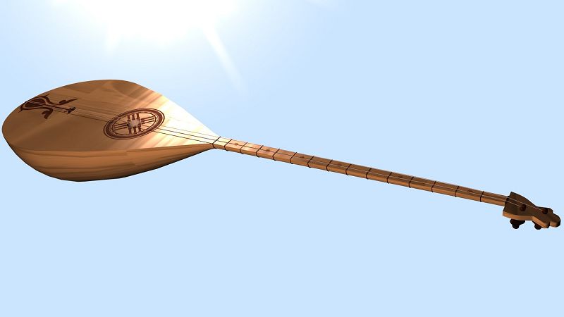 Elbasyna syıǵa tartqan dombyra