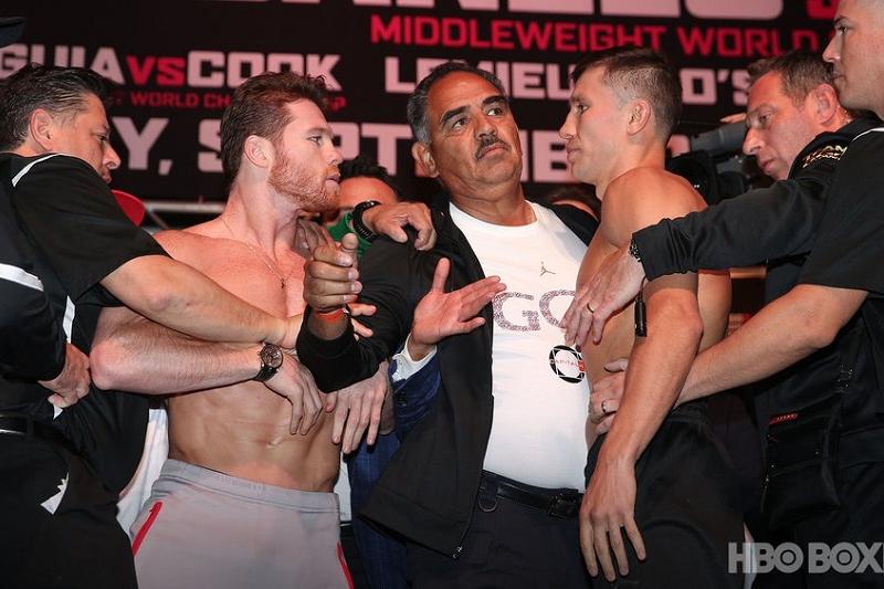 Golovkın  men Alvares jekpe-jek aldyndaǵy mindetti salmaq ólsheý rásiminen ótti