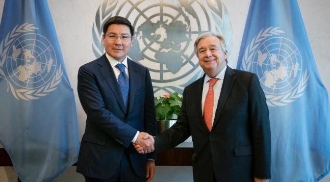 Asqar Jumaǵalıev BUU Bas hatshysymen sıfrlandyrýdy damytý máseleleri jóninde kezdesý ótkizdi