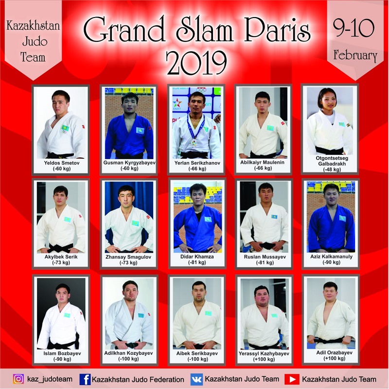 Dzıýdodan Qazaqstan quramasy «Grand Slam» týrnırine qatysady