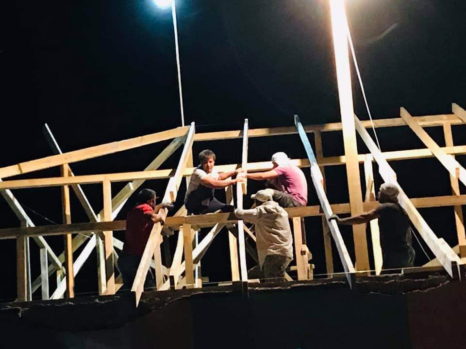 Arysta qurylys jumystary túnde de júrgizilýde