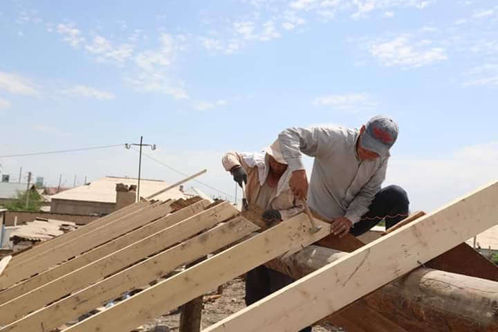 Jambyldyq qurylysshylardyń  jumysy qarqyndy