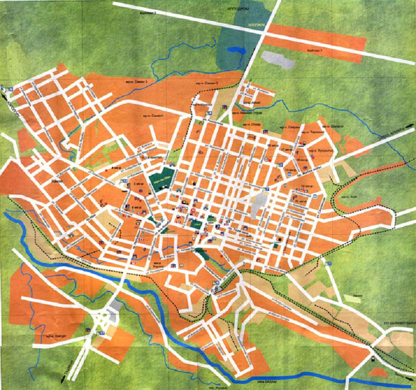 Shymkenttiń topografııalyq kartasy jasalýda