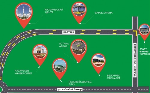 Elordada qaıyrymdylyq velosherýi ótedi