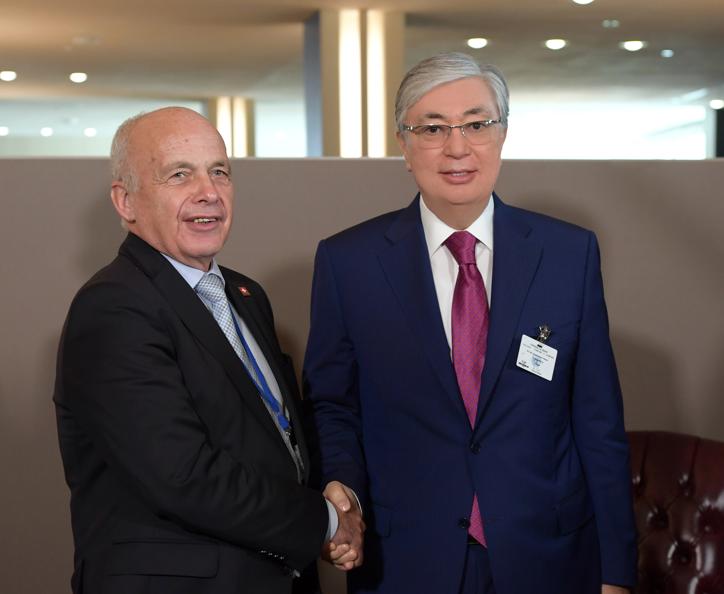 Prezıdent Shveısarııa Konfederasııasynyń Prezıdenti Ýlı Maýrermen kezdesti