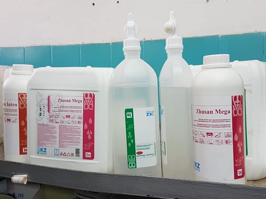 Shymkent: Nur-Sultan qalasyna 3 tonna antıseptıkalyq preparat jóneltildi