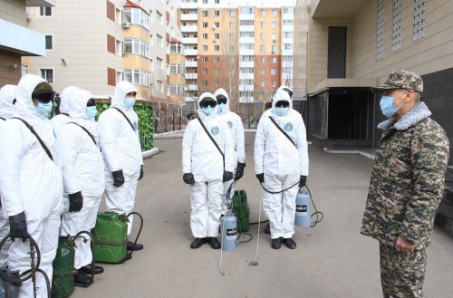 Toǵyz qalada dezınfeksııalaý jumysy júrýde