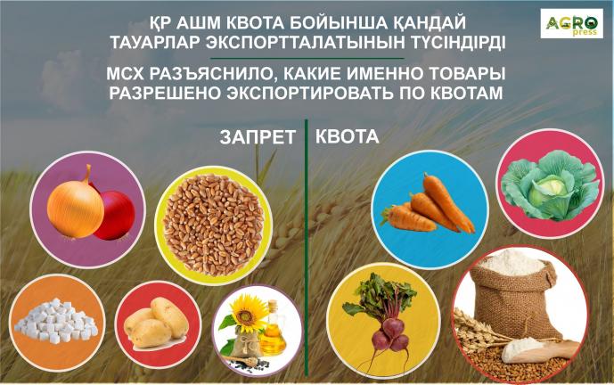 AShM kvota boıynsha qandaı taýarlar eksporttalatynyn túsindirdi