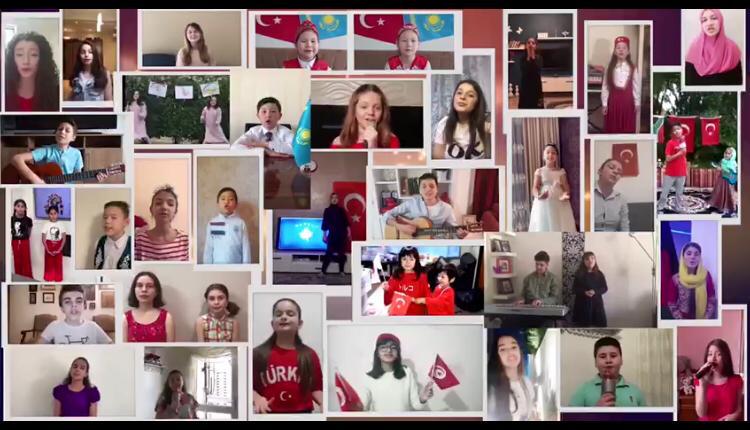 Qazaq balalary álem jetkinshekterimen qosylyp án shyrqady