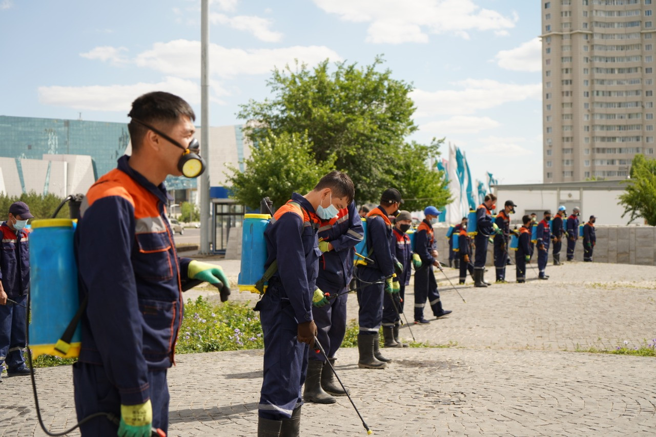 Áskerıler men dezınfektorlar jumystaryn jalǵastyrýda