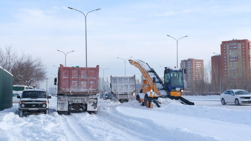 Elordadan bir táýlikte 35 myń tekshe metrge jýyq qar shyǵaryldy