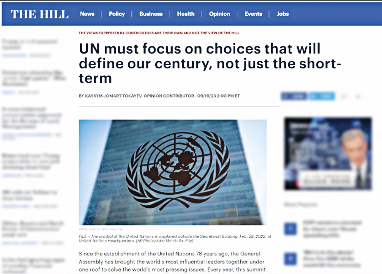 BUU Bas Assambleıasy adamzattyń ǵasyrlyq bolashaǵyn aıqyndaýǵa basa mán berýi kerek