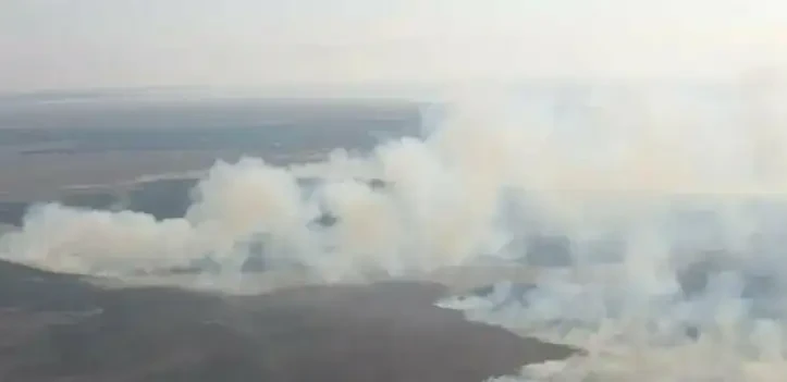 Kaspıı jaǵalaýyndaǵy qamys órti áli de sóndirilip jatyr