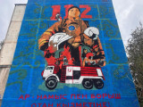 Shymkentte qutqarýshylarǵa arnalǵan mural paıda boldy