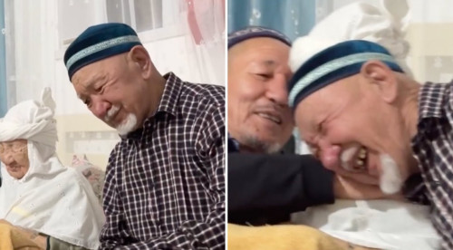 Aq shashty «sábı»: Ǵasyr jasaǵan ana 80 jastaǵy ulyn erkeletti