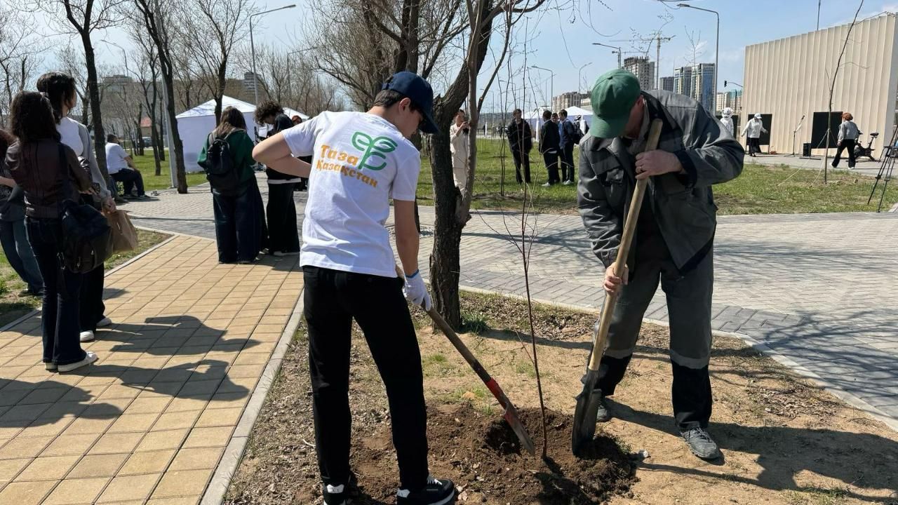 Qaraǵandylyqtar saıabaqtar men aýlalardy kógaldandyrdy