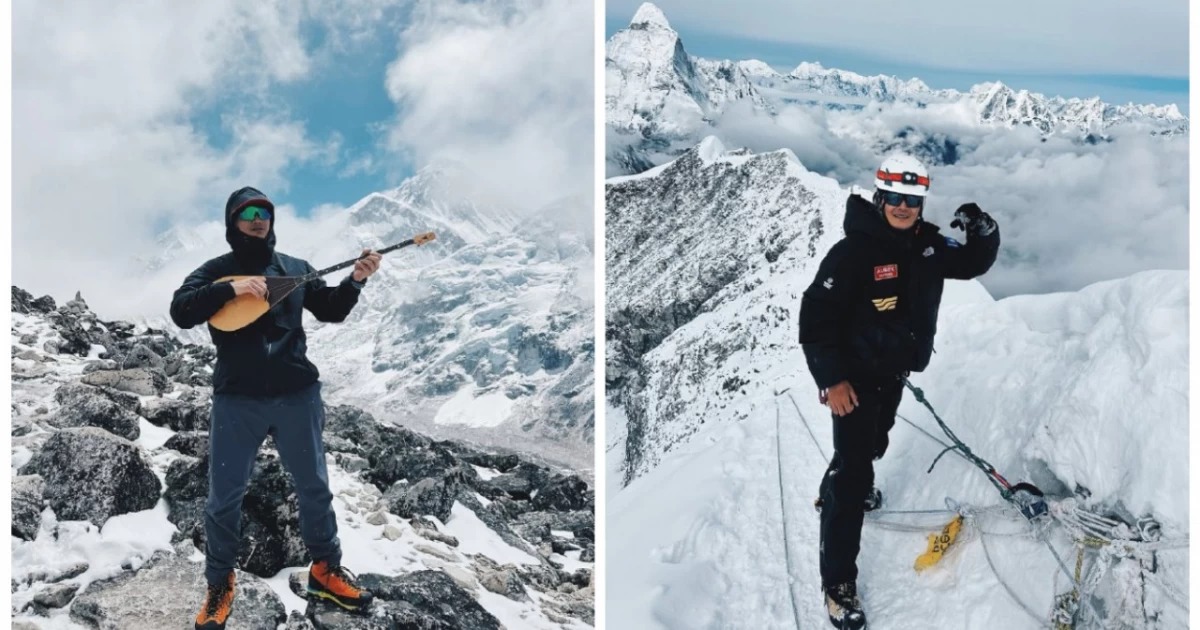 Álibek Qaıyrbek Everest eteginde qazaq kúıin kúmbirletti