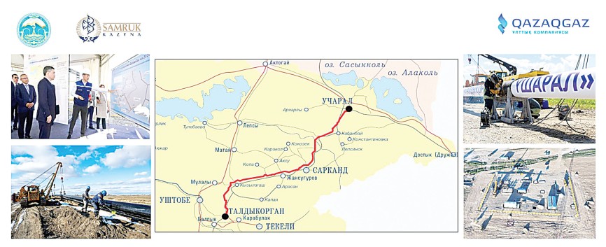 «Taldyqorǵan – Úsharal» gaz qubyrynyń jelilik bóligin salý aıaqtaldy