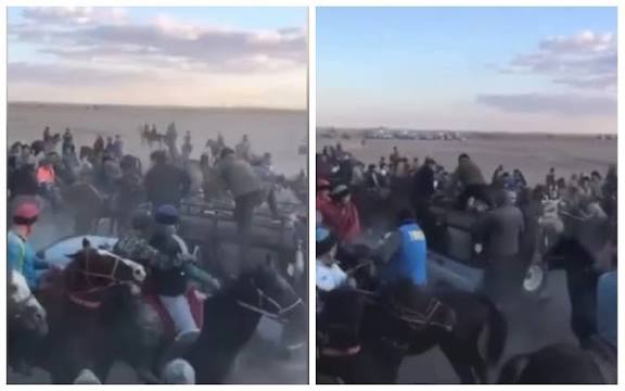 Qyzylordada kókpar kezinde kólik jylqylardy qaǵyp ketti