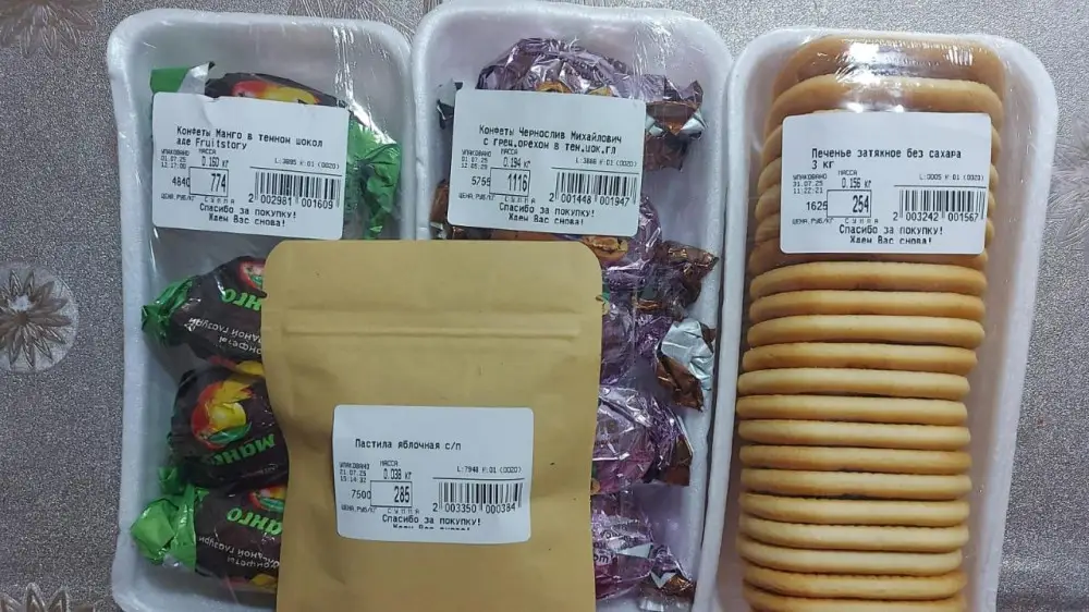 Petropavldaǵy dúken taýardyń baǵasyn rýblmen kórsetken