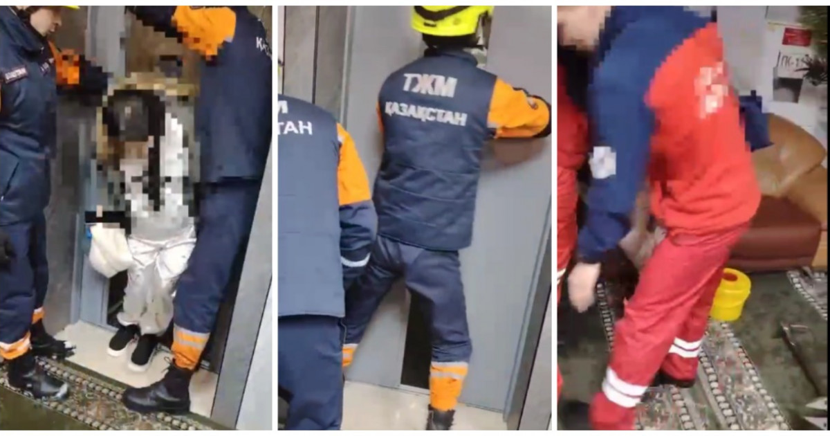 Astanada qutqarýshylar lıftide qalyp qoıǵan áıeldi shyǵaryp aldy