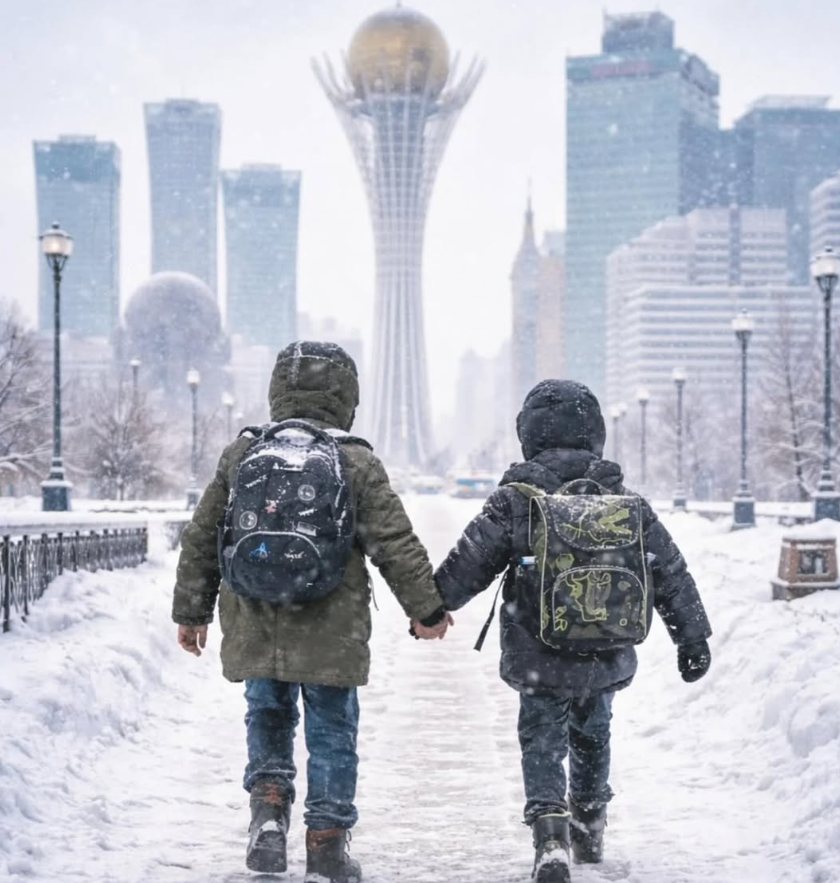 Astanada aıaz kúsheıdi: Ekinshi aýysymnyń oqýshylary qashyqtan oqıdy