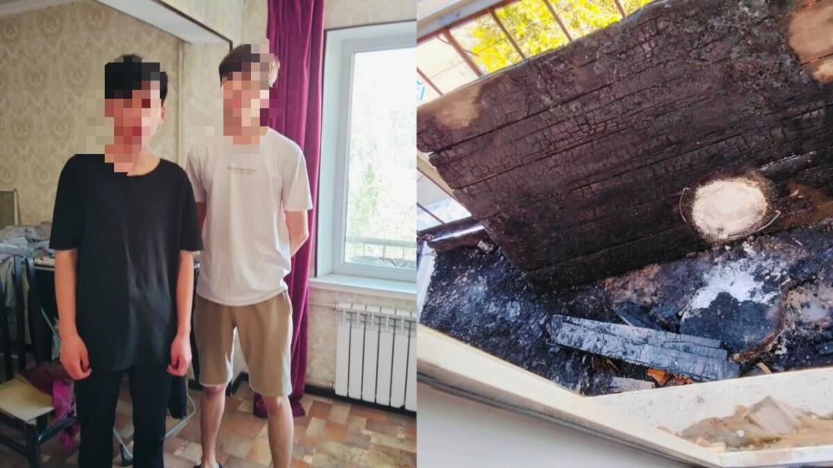 Qyzylordada polıseı órtenip jatqan úıden 2 balany alyp shyqty