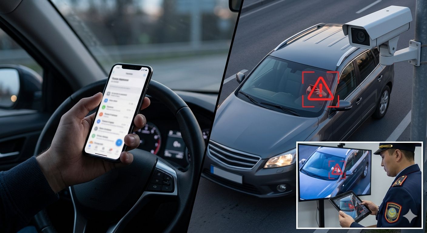 Kólik júrgizý kezinde telefon paıdalaný: Beınebaqylaý kameralary qalaı jumys isteıdi?